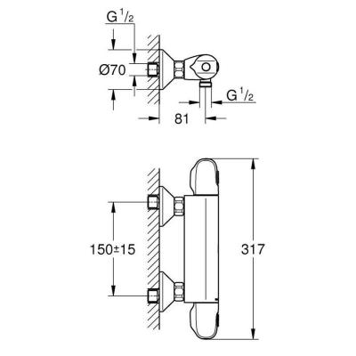 Смеситель для душа Grohe Grohtherm 1000 34550000