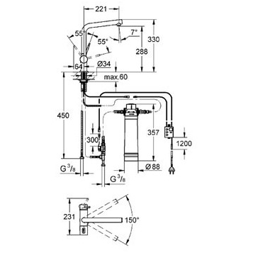 Смеситель для кухни Grohe Blue Pure 31345002