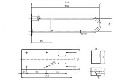 Поручень Bemeta 301102904