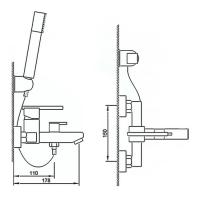 Смеситель для ванны Elghansa Kubus 23B9741