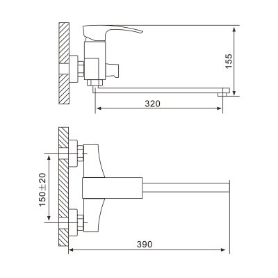 Смеситель для ванны Gappo G2207