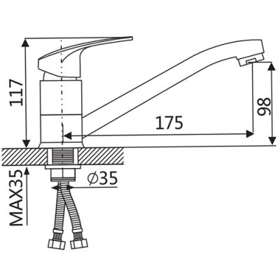 Смеситель для кухни OUTE T20703DB