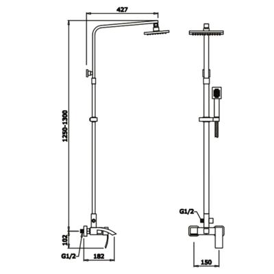 Душевая стойка Ganzer GZ25062F