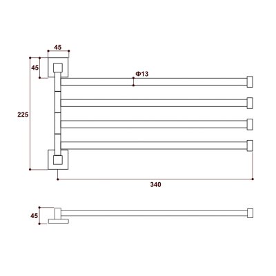 Поворотный полотенцедержатель D-Lin D255222