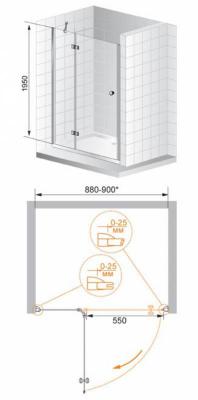 Дверь в нишу Cezares Verona VERONA-W-B-13-100+60/60-C-Cr