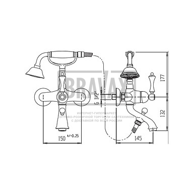 Смеситель для ванны Cezares Venezia VENEZIA-VDM-02-Bi