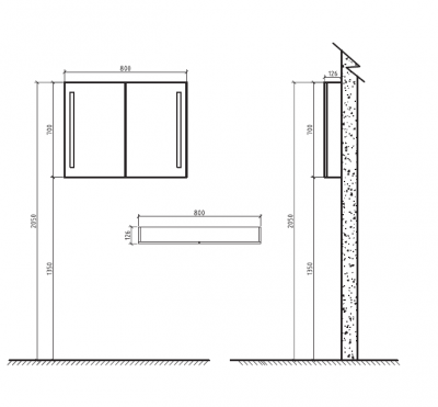 Зеркало BelBagno SPC-2A-DL-BL-800