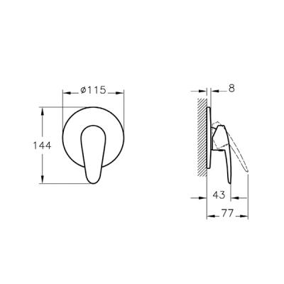 Смеситель для душа Vitra Dynamic S A42225EXP