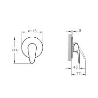 Смеситель для душа Vitra Dynamic S A42225EXP