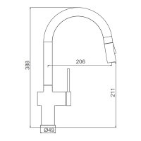 Смеситель для кухни Frap F60807-6