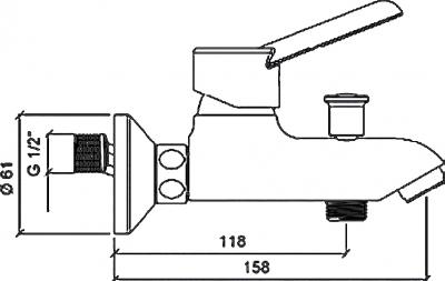 Смеситель для ванны Vitra Viva A41045EXP