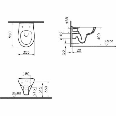 Унитаз подвесной Vitra S20 7741B003-6003