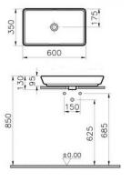 Раковина Vitra T4 60 4461B003-0016