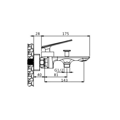 Смеситель для ванны OUTE T11202H