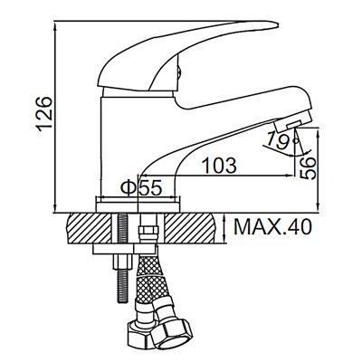 Смеситель для раковины Ledeme L1002-B