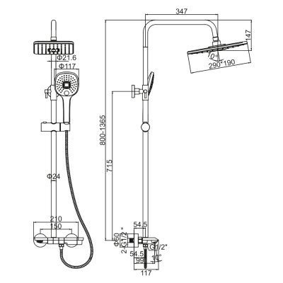 Душевая стойка Ledeme L2418