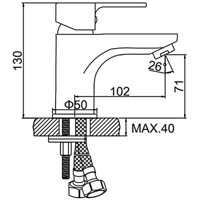 Смеситель для раковины Ledeme L1003