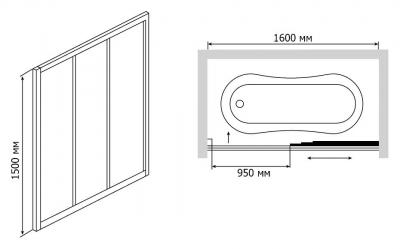 Шторка для ванны стеклянная RGW Screens SC-41 160 04114116-11