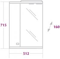 Габаритный чертеж Зеркальный шкаф Onika Ника 50.01 L 205005