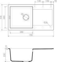 Мойка для кухни из искусственного гранита Omoikiri Sakaime 78-PL