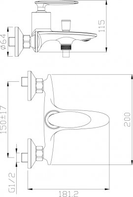 Смеситель для ванны Rossinka RS30-31