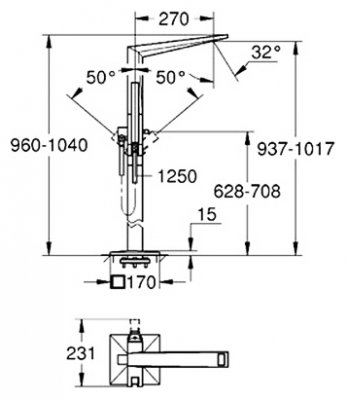 Смеситель для ванны Grohe Allure Brilliant 23119000