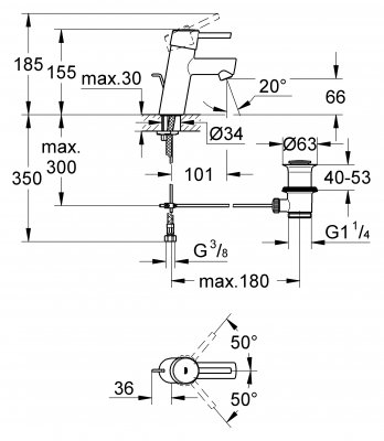 Смеситель для раковины Grohe Concetto 3220410E