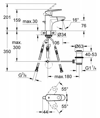 Смеситель для раковины Grohe Europlus II 33155002