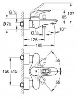 Смеситель для ванны Grohe Eurostyle New 33591003