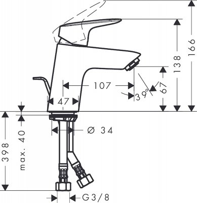 Смеситель для раковины Hansgrohe Logis 71071000