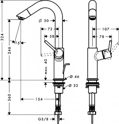 Смеситель для раковины Hansgrohe Talis 32055000