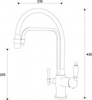 Смеситель для кухни ZorG Sanitary ZR 342-8 YF WHITE