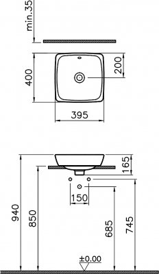 Раковина Vitra Metropole 40 5666B003-0012