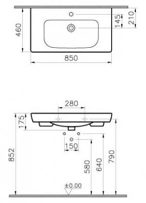 Раковина Vitra S20 85 5523B003-0001