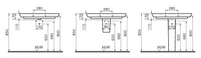 Раковина Vitra T4 4454B003-0001