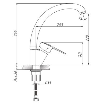 Смеситель для кухни Haiba HB4104-2