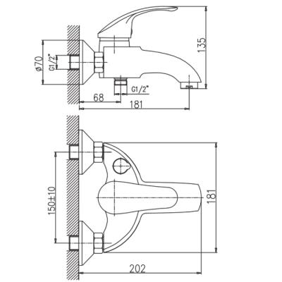 Смеситель для ванны Haiba HB3221