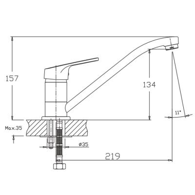 Смеситель для кухни Haiba HB4816