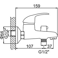 Смеситель для ванны Ledeme L3015