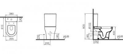 Унитаз напольный Vitra Zentrum 9824B003-7206