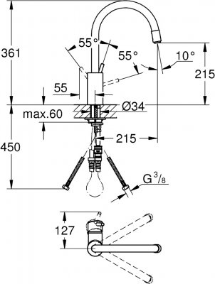 Смеситель для кухни Grohe Concetto 32663DC1