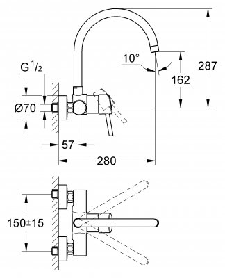 Смеситель для кухни Grohe Concetto 32667001