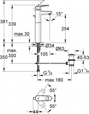 Смеситель для раковины Grohe Europlus II 32618002