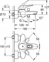 Смеситель для ванны Grohe Eurostyle New 33591003