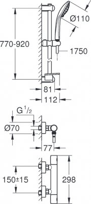 Смеситель для душа Grohe Grohtherm 1000 Cosmopolitan M 34321002