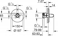 Смеситель для душа Grohe Grohtherm 1000 New 34573000