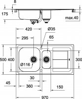 Мойка для кухни из нержавеющей стали Grohe K300 31564SD0