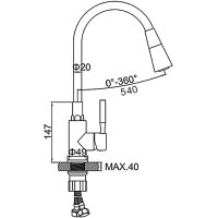 Смеситель для кухни Ledeme L4199-3