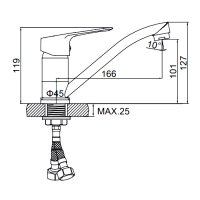 Смеситель для кухни Ledeme L4549-2