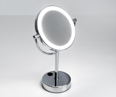 Зеркало косметическое WasserKRAFT K-1005 двухстороннее, с подсветкой